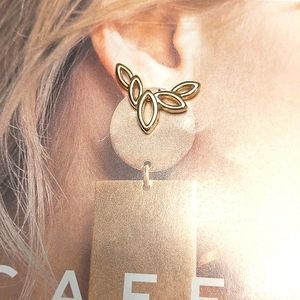 Park Lane Gold Leaves Post Ear Climber Earrings